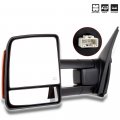Aintier Towing Mirror Fit For 2007-2017 Toyota Tundra Tow With Power Adjusted Heated Turn Signal Light Black Housing