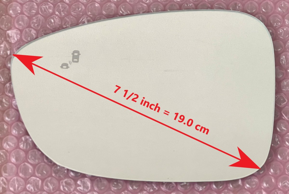 Blind Spot Mirror Glass For 2018 2025 Honda Accord Driver Side Left Lh With Full Size Adhesive And Aluminum Back Coating 7 5 In