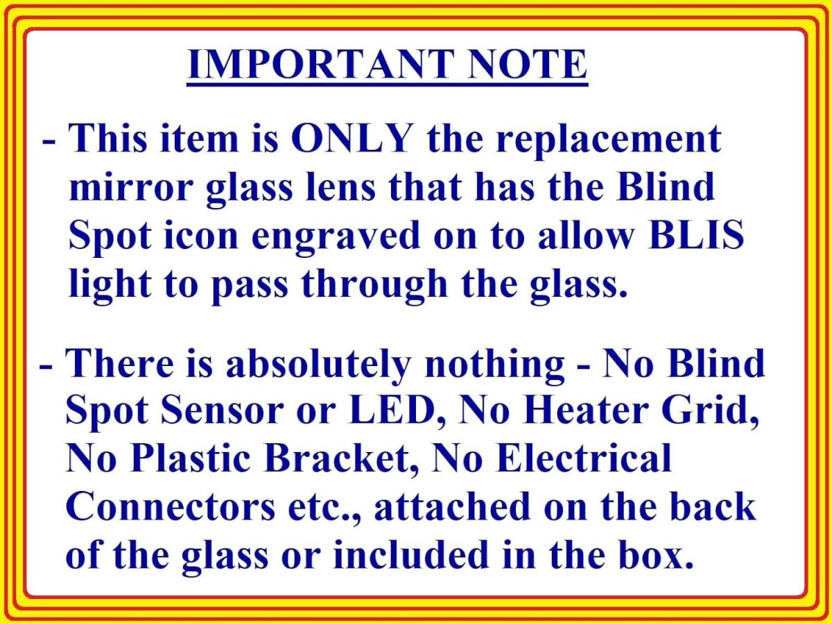 Blind Spot Mirror Glass For 2018 2025 Honda Accord Driver Side Left Lh With Full Size Adhesive And Aluminum Back Coating 7 5 In