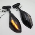 Smt-led Turn Signal Integrated Glass Mirror Compatible With Suzuki Hayabusa Yamaha Gloss Black B075vlpgc2