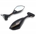 Smt-led Turn Signal Integrated Glass Mirror Compatible With Suzuki Hayabusa Yamaha Gloss Black B075vlpgc2