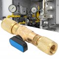 Air Conditioner Ball Valve Adapter G1 4 Brass Refrigeration Automotive Conditioning Connector Core Remover Installer Tool