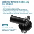 X Autohaux Engine Coolant Thermostat Housing Assembly For Dodge Challenger 2011-2017 05184977ae Plastic Metal Black