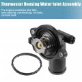 X Autohaux Engine Coolant Thermostat Housing Assembly For Dodge Challenger 2011-2017 05184977ae Plastic Metal Black