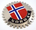 Norway Grille Badge For Car Truck Grill Mount Flag Metal Chrome Plated