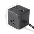 Jsver Compact Cube Smart Power Strip with 3 Usb Charging Station Outlet and 4 92ft Cable Black