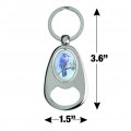 Graphics More Blue Jay Watercolor Northeastern Bird Keychain Chrome Metal Spinning Oval Bottle Opener