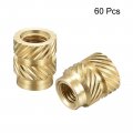 Uxcell Knurled Insert Nuts 60pcs M3 X 6mm L 5mm Od 3d Printing Brass Female Threadeds Heat Set Insert Embedment Nut