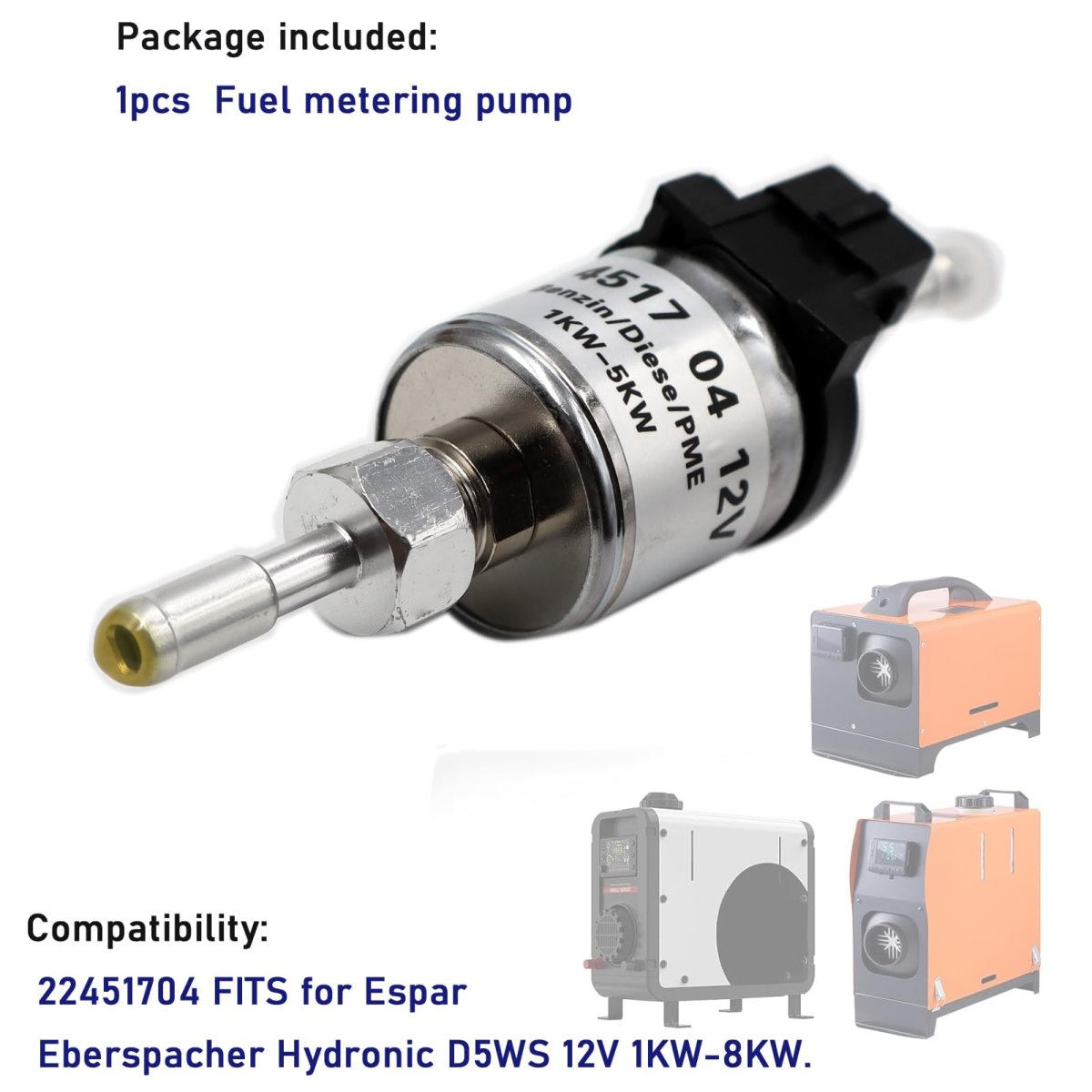12v Fuel Metering Pump Heater For Espar Eberspacher Hydronic D5ws 22451704