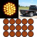 Truck Side Marker Lamp Universala 15x 4 Amber 24led Round Tail Light Bulbs For Bus Boat Trailer Pickupa Indicator Assemblies 