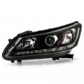 Factory Style Halogen Projector Headlight With Led Daytime Running Light For 2013-2015 Honda Accord 4 Door Sedan Black Housing 