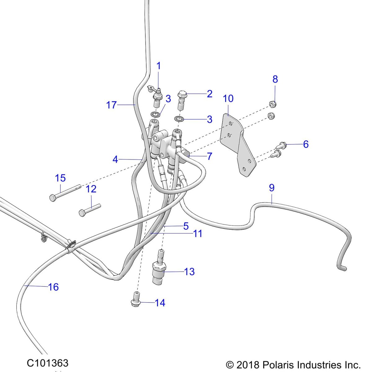 Polaris Atv Brake Line Rear Genuine Part Qty 1