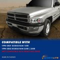 Amerilite 1994-2001 Chrome Replacement Headlights Assembly W Corner Light Set For Dodge Ram Truck 1500 2500 3500 Passenger And