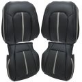 Front Driver And Passenger Bottom Top Replacement Seat Covers Black Microfiber Leather For Ford F150 Platinum Ed 2015 2016 2017 