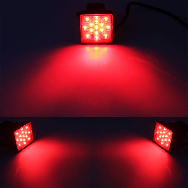 Trailer Hitch Lights Led Brake Tail Light 15 Leds Red Lens Cover For 2 In Receiver Truck Suv Ly039-1 With 4 Way Flat Pin