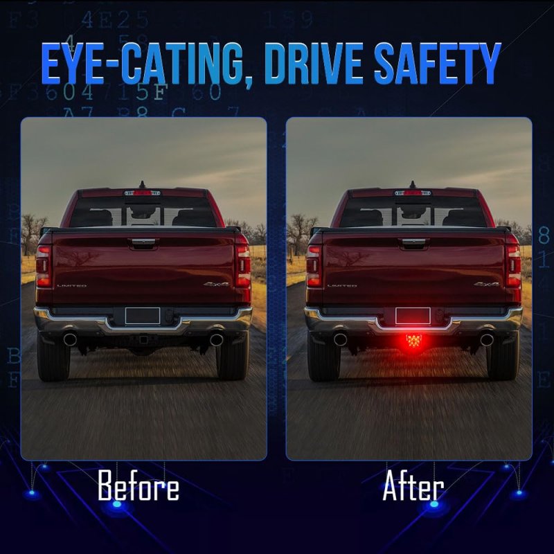 Trailer Hitch Lights Led Brake Tail Light 15 Leds Red Lens Cover For 2 In Receiver Truck Suv Ly039-1 With 4 Way Flat Pin