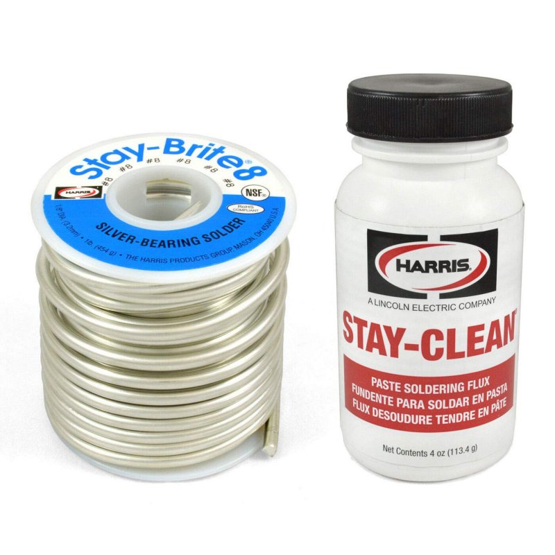 Stay-brite 8 Silver Bearing Solder Kit S61 Scpf4 Lead Free 94 Percent Tin 6 Lb Spool 1 8 In Diameter With 4 Oz Jar Paste Flux