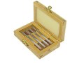 Se 4-piece Sliding Pin Vise Chuck Set With Wooden Storage Box 8406sp4 