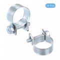 Uxcell 15-17mm Mini Fuel Injection Hose Clamp Zinc Plated Steel Line 24pcs