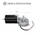 Bemonoc High Torque Pmdc Worm Geared Motor 12v Reversible 50 Rpm Right Gear-box With Double Flat Shaft For Garage Door