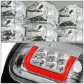 Auto Dynasty Chrome Housing Clear Lens C-shape Led Stripe Bar Brake Tail Lights Lamps Compatible With Dodge Ram 1500 2500 3500