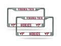 Virginia Tech Hokies Chrome Metal License Plate Frame Set Of 2 Frames 