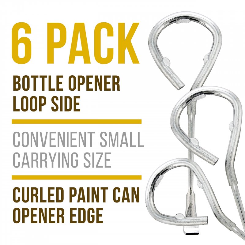 Tcp Global Metal Paint Can Bucket Bottle Lid Opener Tool Sturdy Stainless Design Pack Of 6