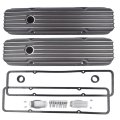 Geluoxi Short Valve Covers Replacement For Chevy Small Block 283 302 305 327 350 400 Engines 1958-1986 Black
