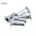 Uxcell M6 Multi-grip Rivet Nuts 5pcs Pre-bulbed Shank Flat Head Threaded Insert Nut Carbon Steel Plus For Construction