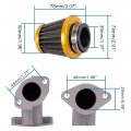 Goofit Pz22 22mm Carburetor Intake Manifold Pipe With 35mm Gold Air Filter Replacement For 110cc 125cc Sunl Taotao Pit Dirt