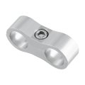 Aluminum Alloy An6 Car Hose Separator Clamp Fuel Line Connector For Oil Silver Tone 