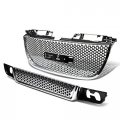 07-12 Gmc Yukon Abs Plastic Round Mesh Style Front Upper Lower Grille Chrome Gmt900 