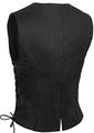 True Element Womens Braided Motorcycle Leather Vest With Side Laces Black Size S 
