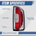 Auto Dynasty Tail Lights Assembly Rear Lamps For 2015-2022 Gmc Canyon Passenger Right Side Chrome Housing Red Clear Lens