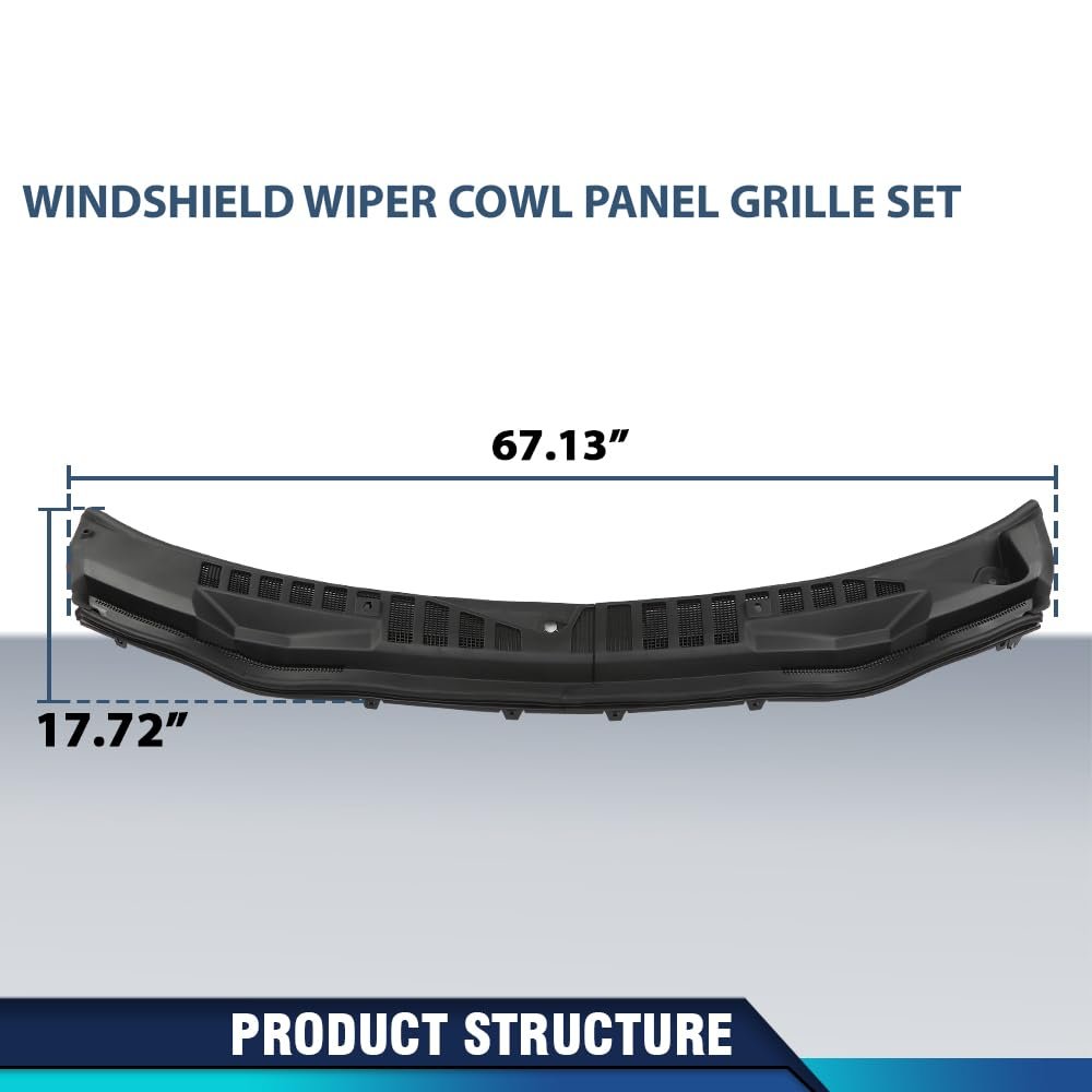 Windshield Wiper Cowl Panel Grille Set For Ford F250 F350 F450 F550 Super Duty 2017-2022 Hc3z-25022a68-ab Hc3z-25022a69-ac