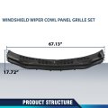 Windshield Wiper Cowl Panel Grille Set For Ford F250 F350 F450 F550 Super Duty 2017-2022 Hc3z-25022a68-ab Hc3z-25022a69-ac