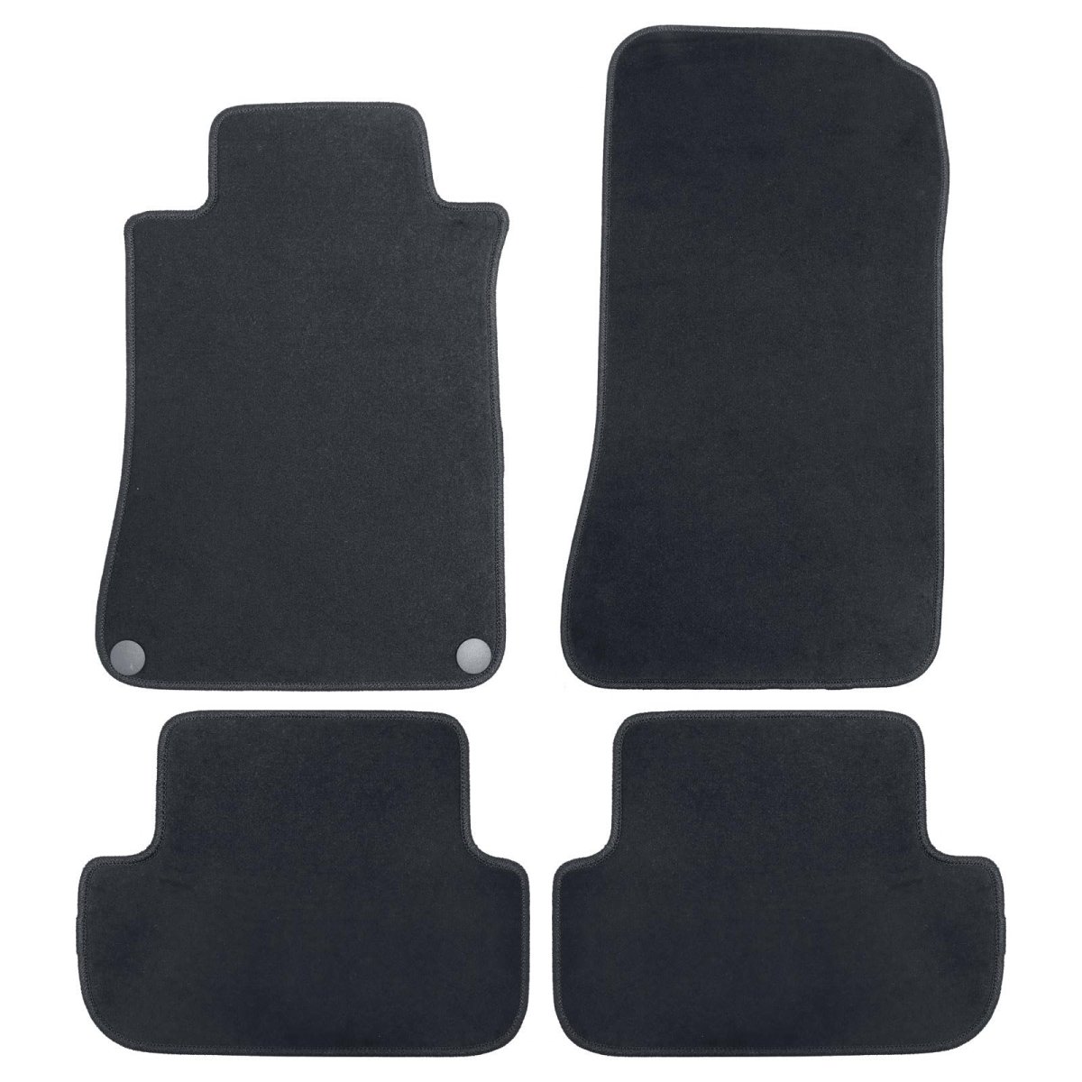 Floor Mats For Mercedes Benz W209 Clk Class 2003 2009 4 Piece Set Black Velour And Plastic Interior Carpets Front Rear Row