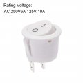 Uxcell Spst Boat Rocker Switch Round White Toggle For Marine 2pins On Off Ac250v 6a 125v 10a 2pcs