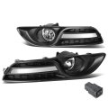 Dna Motoring Fl-ztl-213-ch Fog Light With Switch Driver Passenger Side Enhance Visibility For 13-16 Nissan Sentra 