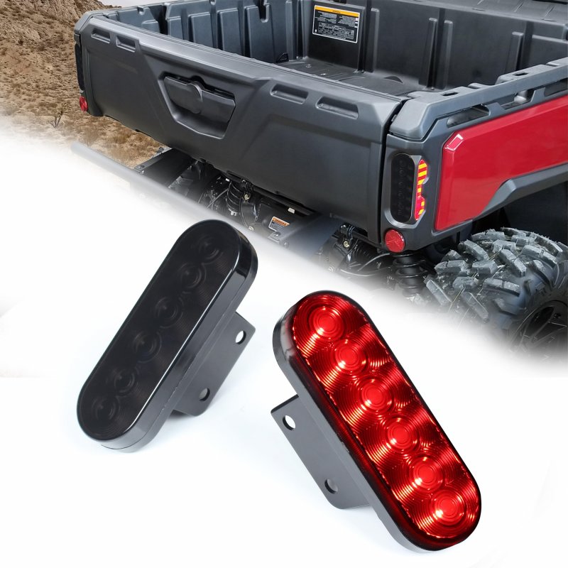 Cpowace 2pcs Led Tail Lights For 2016-2023 Can-am Defender Defender Max Hd5 Hd8 Hd10 Accessories Utv Smoked Black Parking Brake