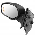 Ocpty Black Passenger Side View Mirror Smooth With Power Adjustment Turn Signal Heated Manual Fold Memory Compatible For