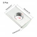 Uxcell Half Round Roll-in Nut M8 Threaded For 4040 Series Aluminum Extrusions Profile Pack Of 5