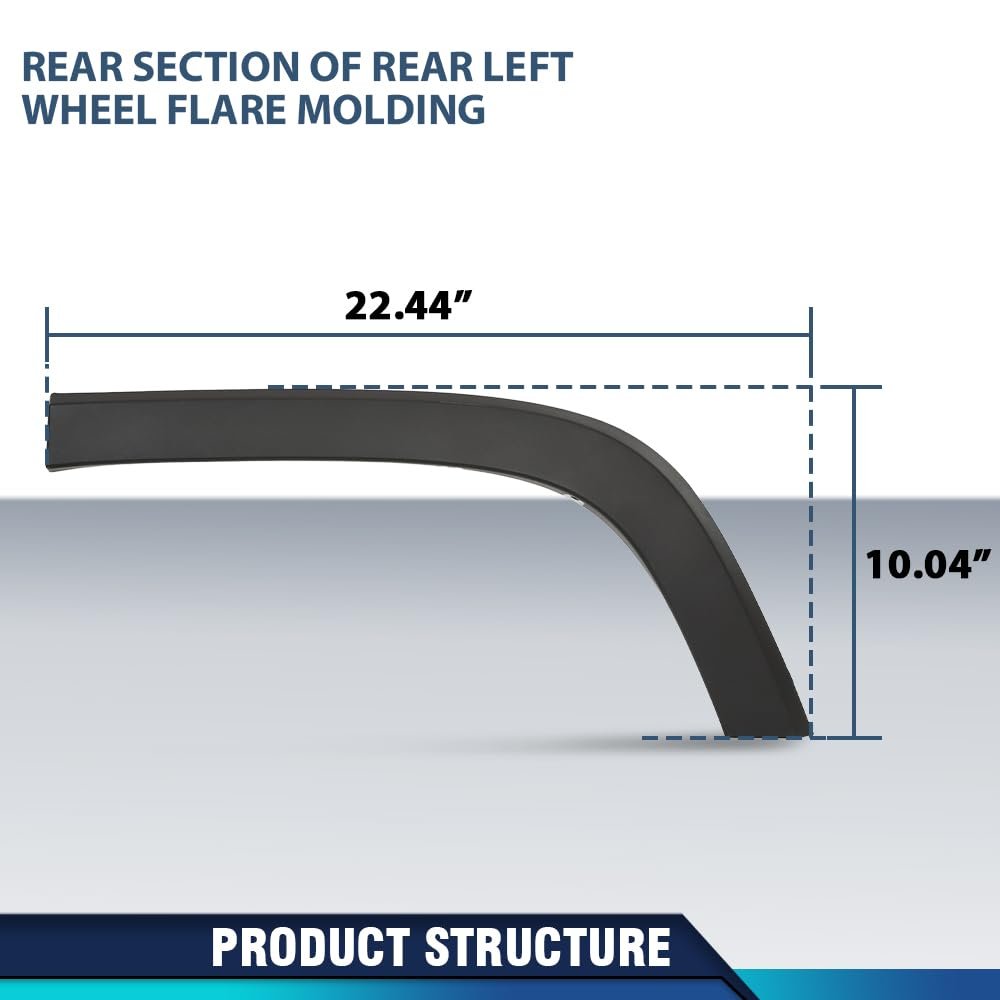 Rear Left Fender Flare Wheel Molding Trim For Jeep Cherokee 2019 2021 Black Polypropylene Part Number 68316003ad 68316007ab Not