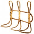 Transpac Te00232 Rattan Natural Brown 10 5 X 8 Bamboo Wood Three Attached Wall Or Coat Organizational Hooks 