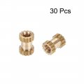 Uxcell Knurled Insert Nuts M2 X 5mm L 3 Od Female Thread Brass Embedment Assortment Kit 30 Pcs