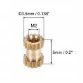 Uxcell Knurled Insert Nuts M2 X 5mm L 3 Od Female Thread Brass Embedment Assortment Kit 30 Pcs