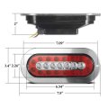 Partsam 2pcs 6-1 2 Oval Led Trailer Tail Lights 23 Flange Mount Waterproof Combo Red Stop Brake Running Taillights White Back
