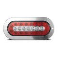 Partsam 2pcs 6-1 2 Oval Led Trailer Tail Lights 23 Flange Mount Waterproof Combo Red Stop Brake Running Taillights White Back 