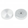 Uxcella M6 Thread 30mm Diameter Round Shape Aluminum Disc Hardware 4pcs For Glass Table