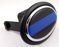 Thin Blue Line Police Flag Hitch Cover Cap 2 Receiver Black With Chrome Dome